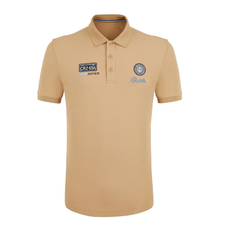 Erkek giyimleri Embossed logo ve iki taraflı baskı ile Casual Style Polo gömlekleri