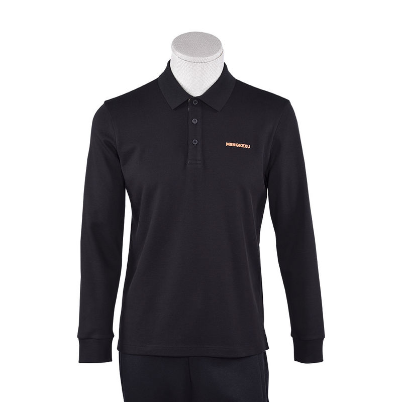 Erkeklerin Uzun Kollu Polo Gömlekleri Özel Logo ile Deri Dostu Pamuk Spandex Karışımı