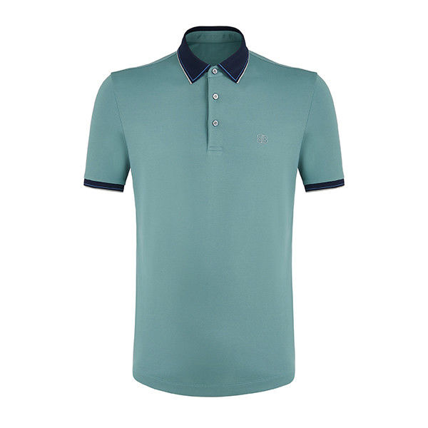 95% Poliester 5% Spandex Kumaş Özel Golf Polo Tişörtleri Siyah Polo Yakası