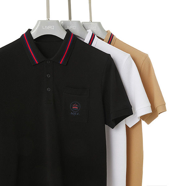 Anti- kırışıklık Şot Kol Çizgi Hafif Lüks Golf Polo Tişört Pamuk Özel S-4XL