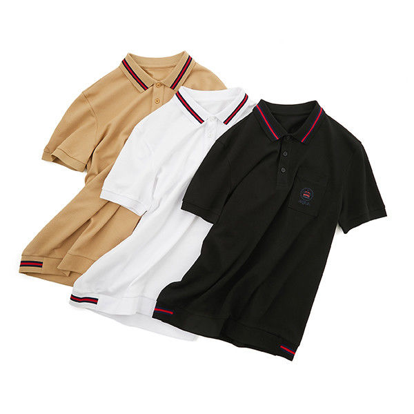 Dikişli kumaş Tipi Plain Polo Tişörtleri Erkekler Nefes Alıcı ve Cilt Dostu Kumaş