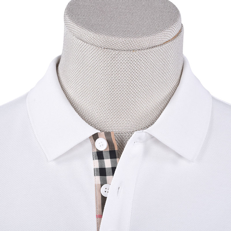 Özel Logo Yazdırma % 100Cotton Beyaz Lüks Uzun Kollu Polo Gömleği Erkek Erkek
