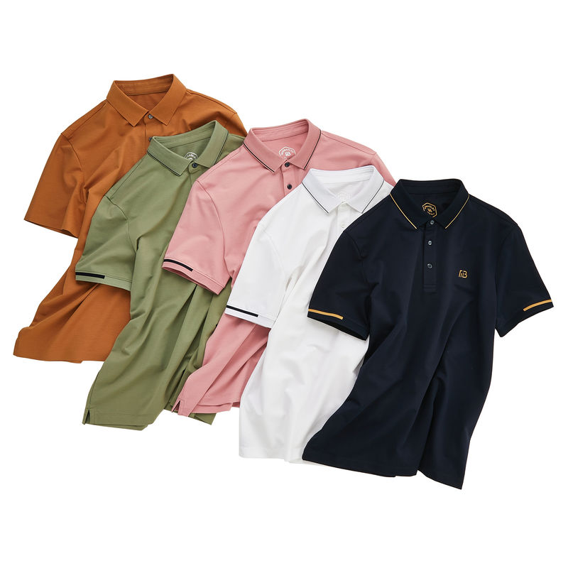Kişisel Logo nakışları ve polyester kumaşları ile erkeklerin katı renkli golf polo gömleği