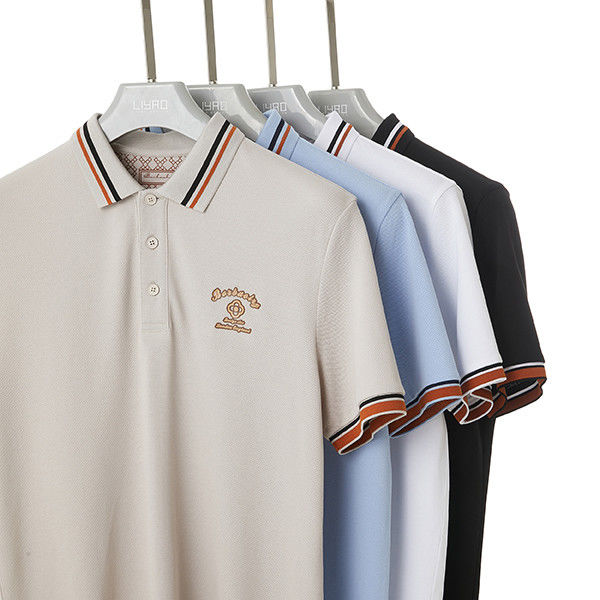 Moda Tasarımı Özel Logo Slim Fit Erkek Polo gömleği Pamuk % 100 puff baskılı golf gömlekleri