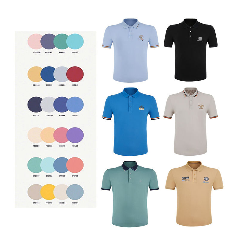 Moda Tasarımı Özel Logo Slim Fit Erkek Polo gömleği Pamuk % 100 puff baskılı golf gömlekleri