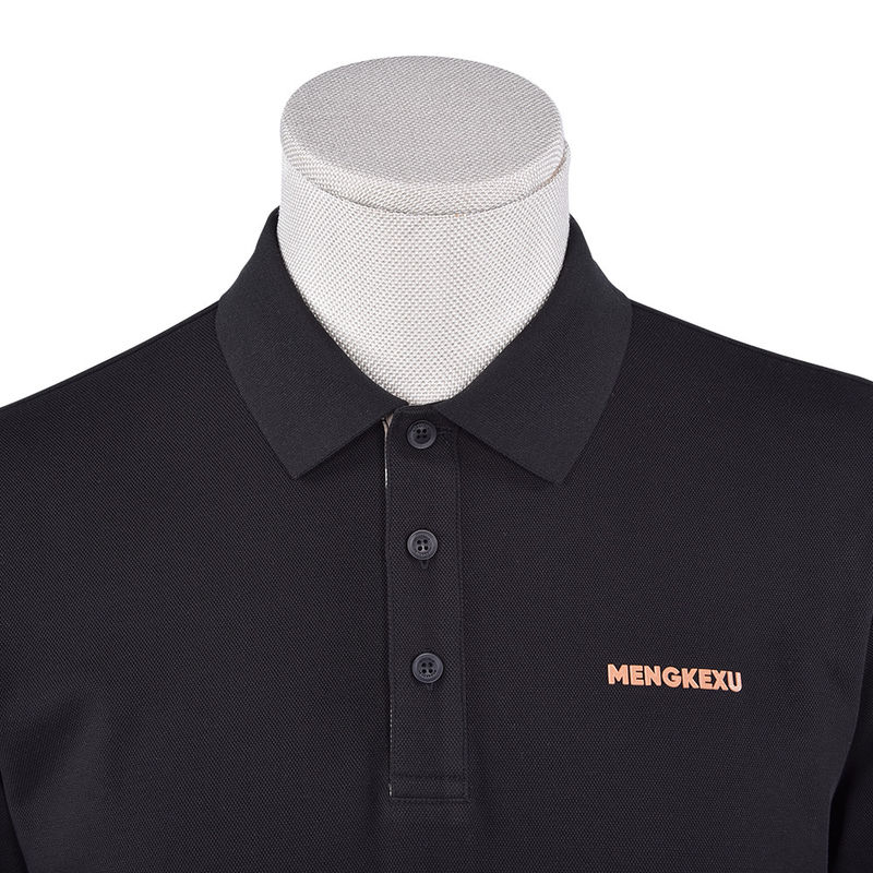 92 Polyester 8 Spandex Erkek Polo Gömlekleri Uzun Kollu Plain Polo kırışıklığa karşı