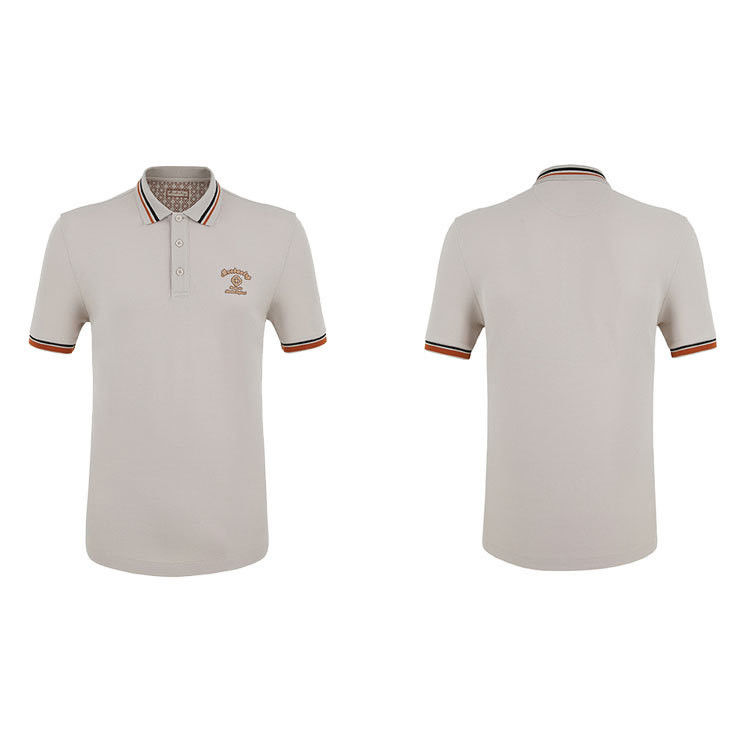 Unisex Kırmızı Çizgili Yaka Lapel Polo Tişört Anti Pilling Erkekler için Sıcak İş