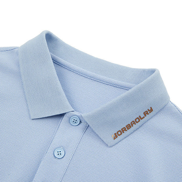 Embroidered Logo ve Solunumlu Pamuk Kumaşlı Erkek Mavi Özel Renkli Polo Tişörtleri