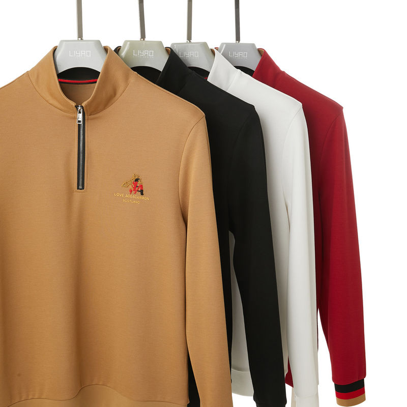 Kısa kollu golf gömleği tam süblimasyon baskı ve % 100 pamuklu erkek polo gömleği