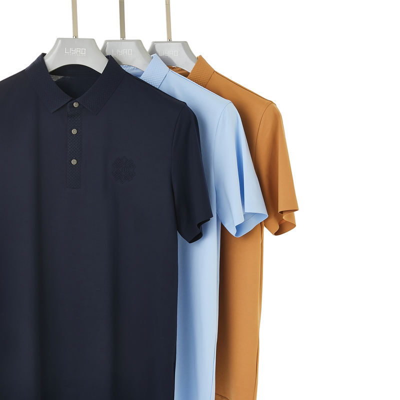 Özel Tasarım Polo Boynuz Yaka Erkek Nem Yıkıcı Golf ve İş Giysileri Polo Tişört