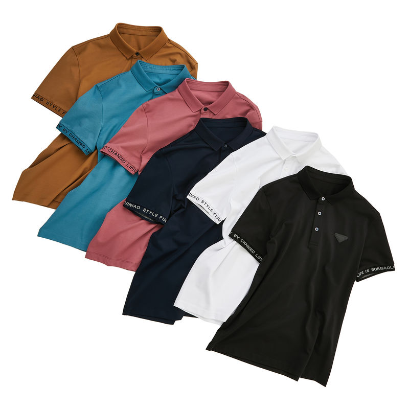 Kişiselleştirilmiş Erkek Polo Tişörtleri Yaka Anti-Kırışıklık Beyaz Unisex Polo Tişörtleri Renk Kombinasyonu