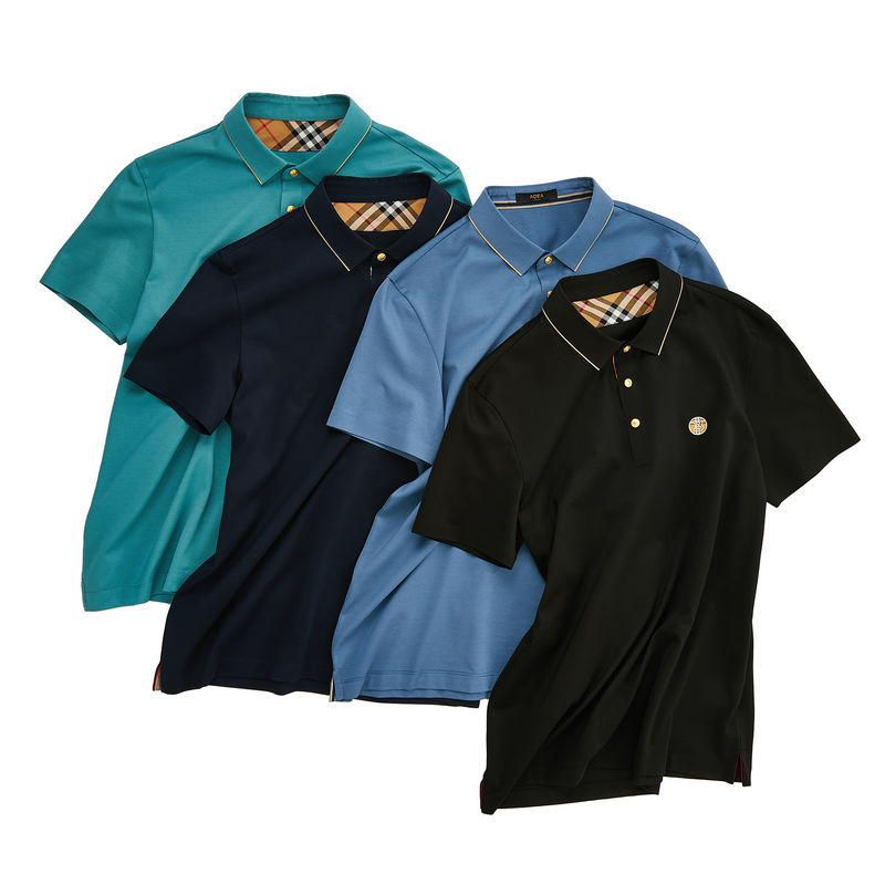 Black Polo Erkek Kısa Kollu Gömlek Özel Logo Baskı ve Solunumlu Kumaş