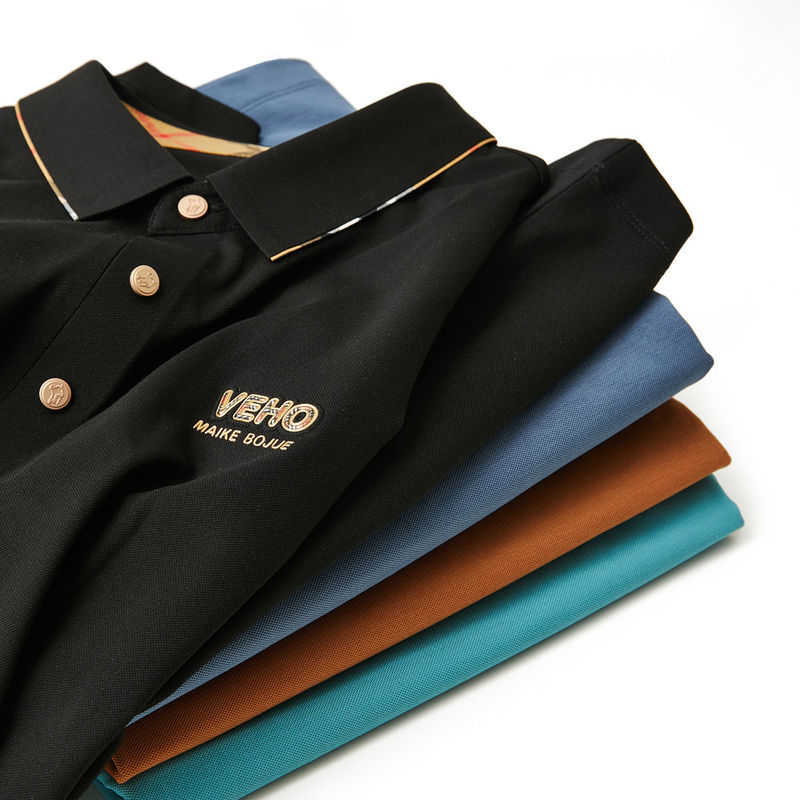 Dokuma Yöntemi Dikişli Nefes Alıcı Lüks Polo Tişörtleri Erkekler İçin % 100 Pamuk Özel Logo