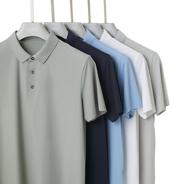 Kişisel Renkler Yaz Anti-Kırışık Plain Polo T-shirt Erkekler İçin Kuru Soğuk Fit