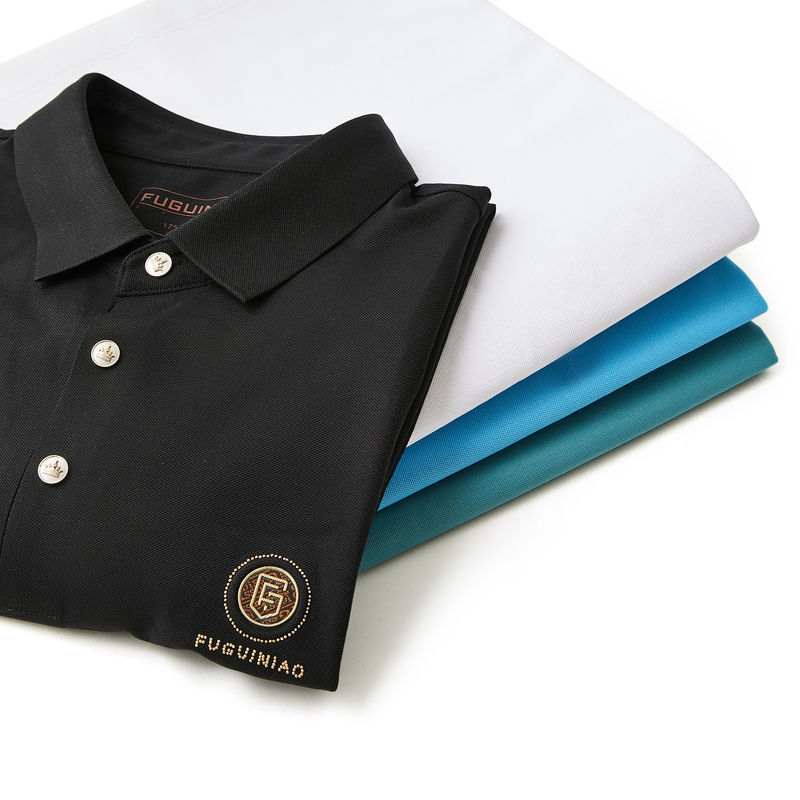 Yeşil Baskı 170-210 Gram Özel Erkek Polo Tişörtleri Yaz için % 100 Pamuk Polo Tişörtleri