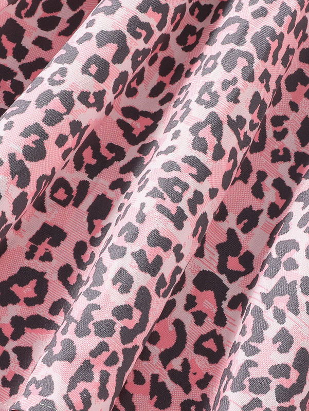 Kızlar Kısa etekler ve elbiseler Leopard 91% Poliester 9% Spandex kumaş basılı
