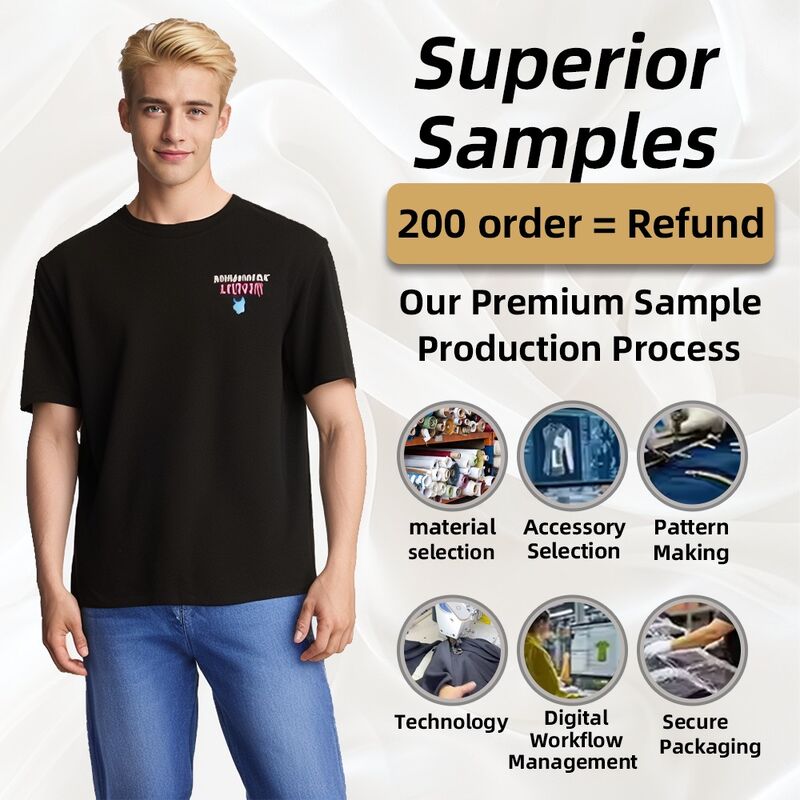 Fabrika Sıcak Satış Özel Logo Nakış Baskılar Erkekler için Ağır Düşük Omuzlu Siyah Beyaz Tişört