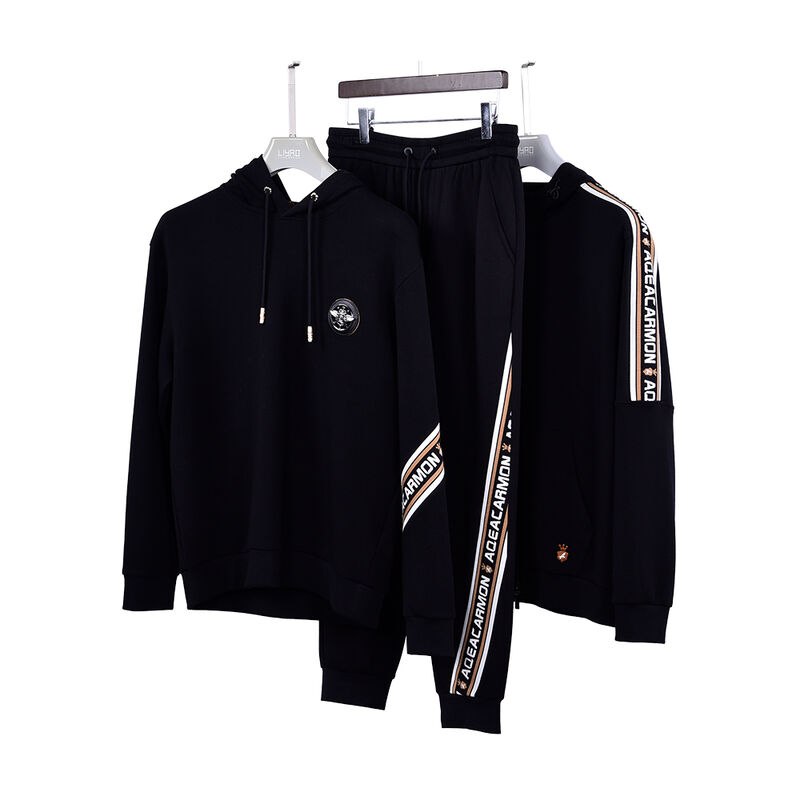 Artı Boyutu Rüzgar geçirmez Özel Logo Tasarımı Erkekler Kapüşon Set Sürdürülebilir Yüksek Kalite Kapüşon Spor takım elbiseleri Spor Giysileri Süveter