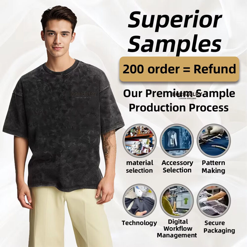 Özel Hip Hop Baskı Puff Baskı Tanıtım Açık Hava Vintage Ekibi Boyun Yüksek Sokak Giyim Pamuk Batik Asit Yıkama Erkek Tişört