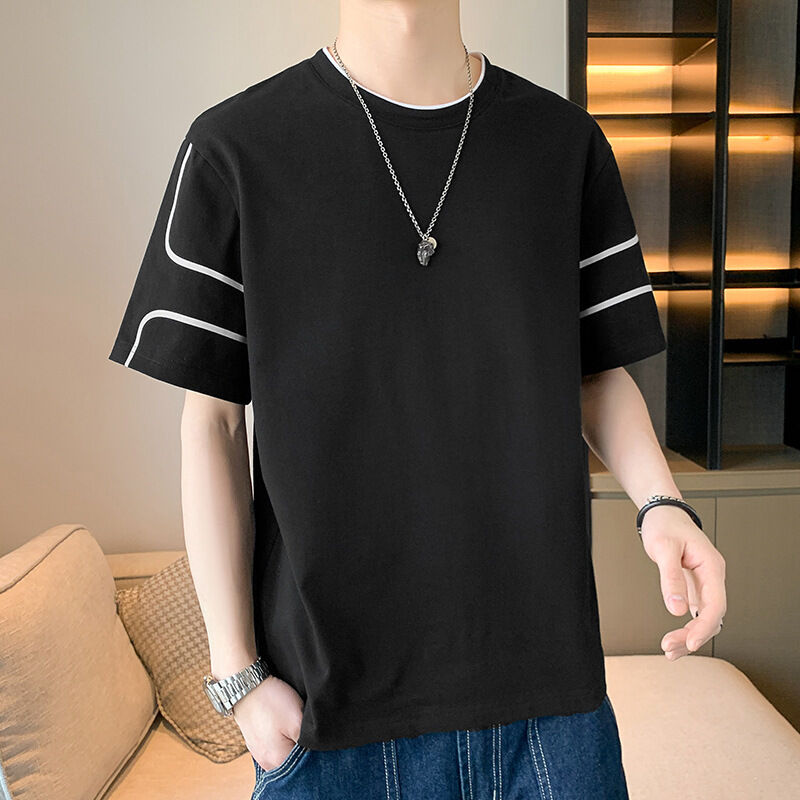 Erkekler İçin Oem Özel Logo Nakış Baskılı Tasarım, Bol Kesim Yazlık Yarım Kollu Tişört