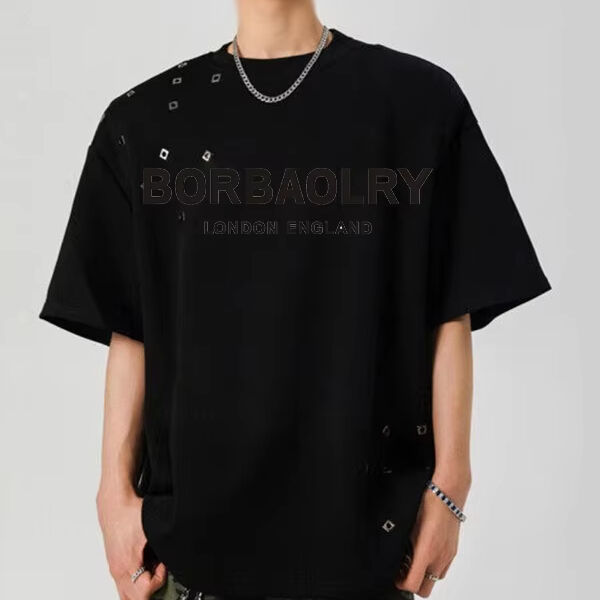 OEM Siyah Büyük Boylu Tişört Erkek Grafik Asit Yıkama Vintage Özel Tişört Dtg Toptan Yıkama Tişört Ağır Ağırlık Tişört