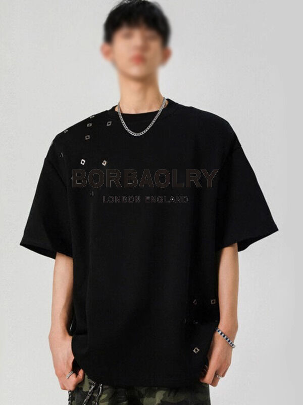 OEM Siyah Büyük Boylu Tişört Erkek Grafik Asit Yıkama Vintage Özel Tişört Dtg Toptan Yıkama Tişört Ağır Ağırlık Tişört