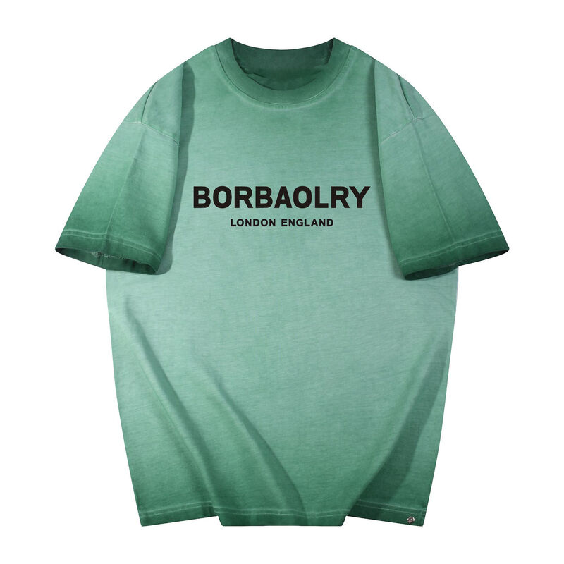 Sıcak Özel Erkek Tişört Yıkama Eski Tarz Büyük Beden Tişört Özel Logo Baskı Moda Günlük Kısa Kollu Tişört