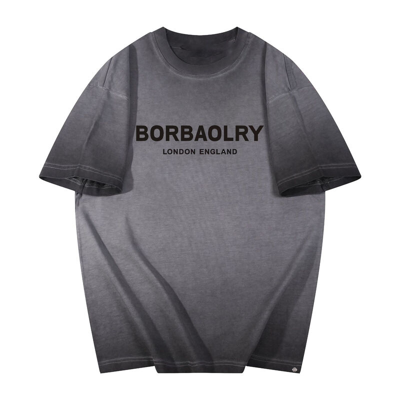 Sıcak Özel Erkek Tişört Yıkama Eski Tarz Büyük Beden Tişört Özel Logo Baskı Moda Günlük Kısa Kollu Tişört