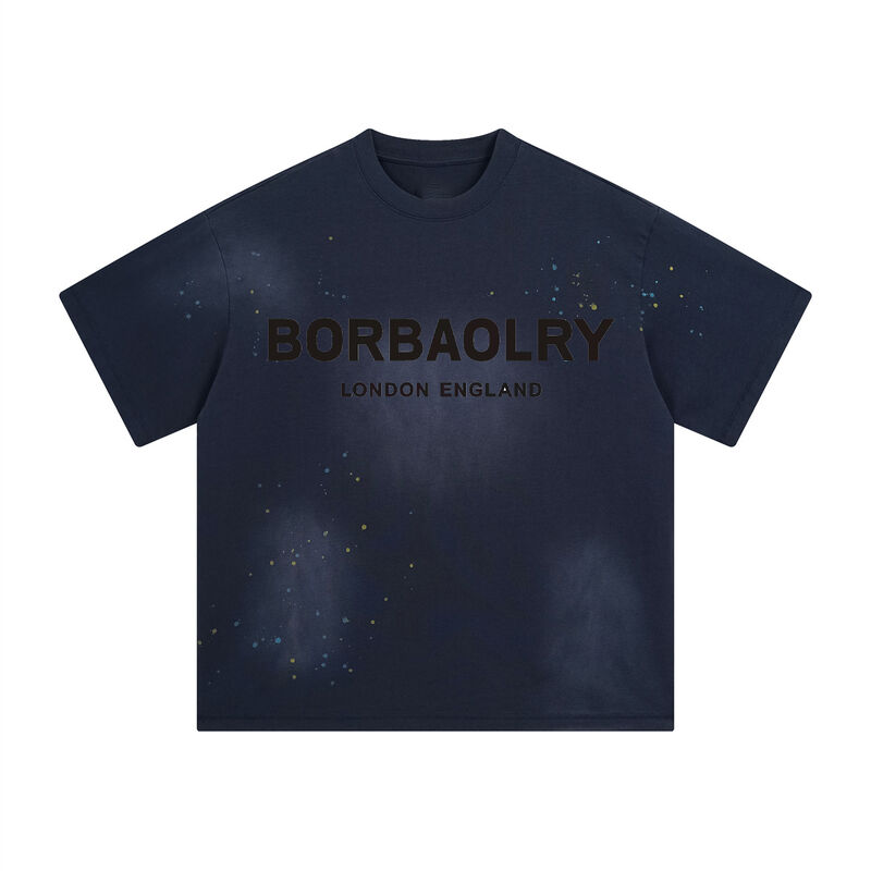 Yüksek Kaliteli Ağır Dokuma Eskitilmiş Erkek Oversize Tişört Asit Yıkama Oversize Tişört Özel Kırpılmış Tişört Erkek