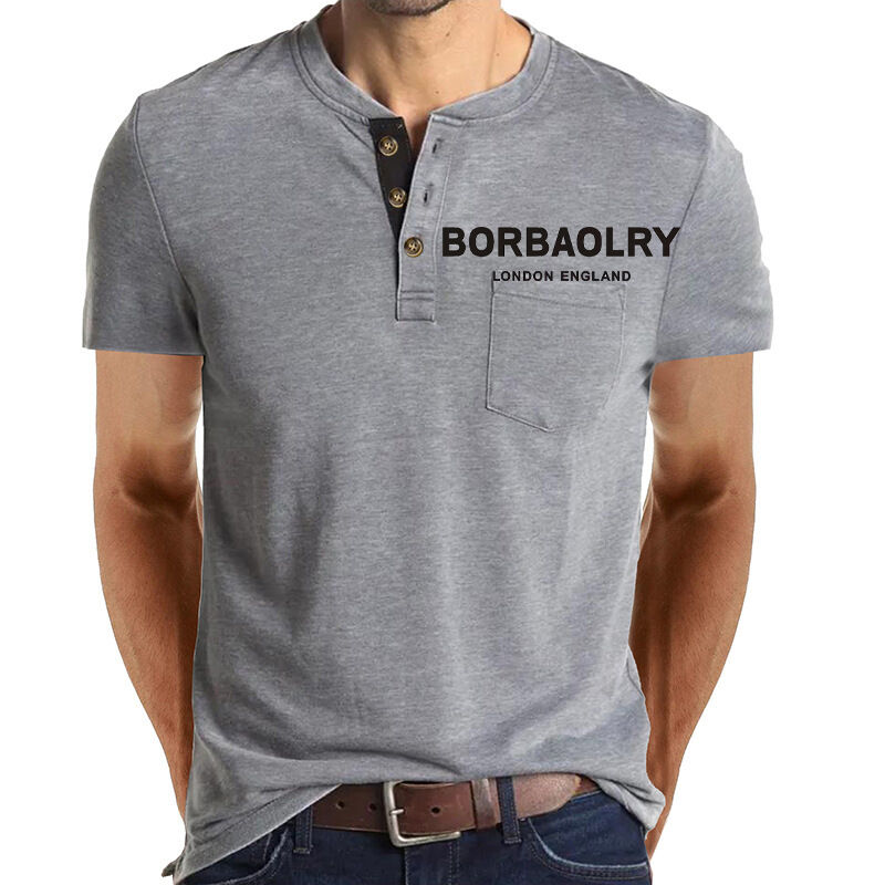 Sıcak Satış Kısa Kollu Tişörtler Çözümlü Tişörtler Pamuk Kişiselleştirme Hızlı Kuru 3 Düğmeli Tişörtler Erkekler İçin