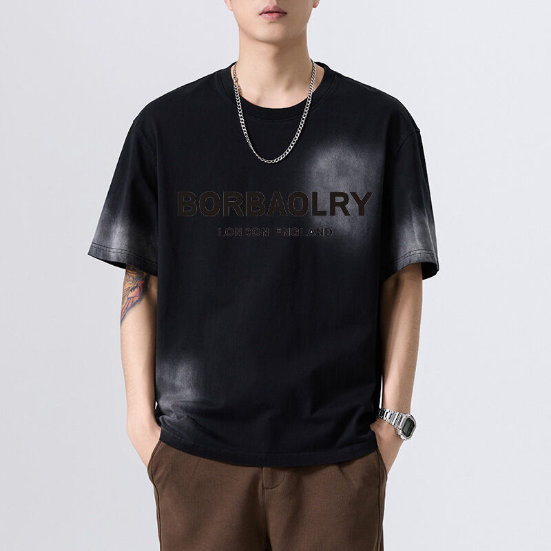 Toptan Büyük Boylu Unisex Pamuk Tişört 280 Gsm Vintage Asit Yıkama Özel Dtg Baskı Erkekler İçin Ağır Ağırlıklı Sokak Giysileri Tişört