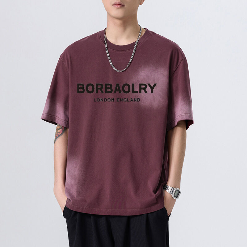 Toptan Büyük Boylu Unisex Pamuk Tişört 280 Gsm Vintage Asit Yıkama Özel Dtg Baskı Erkekler İçin Ağır Ağırlıklı Sokak Giysileri Tişört