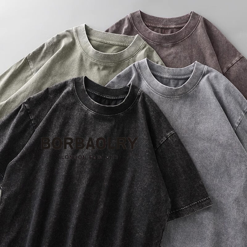 Özel LOGO En Kaliteli Pamuk Asit Yıkama Tişört Oversize Retro Mineral Dijital Baskı Ağır Vintage Tişört