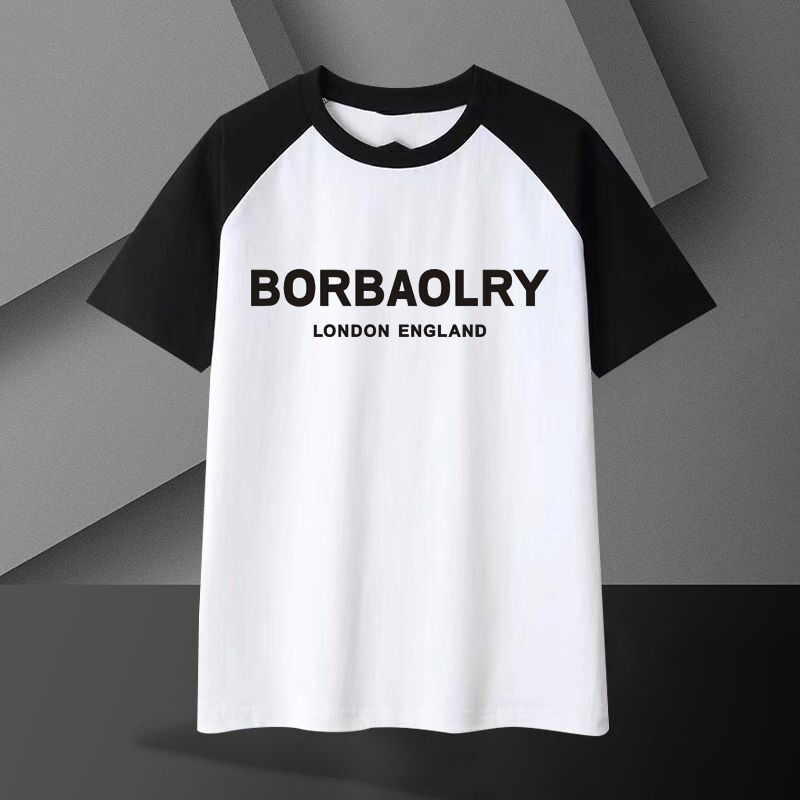 Erkekler için ağır pamuklu tişört 220 gram nefes alıcı büyük boylu kısa kollu katı kalıplı düzenli uzun boylu örgü