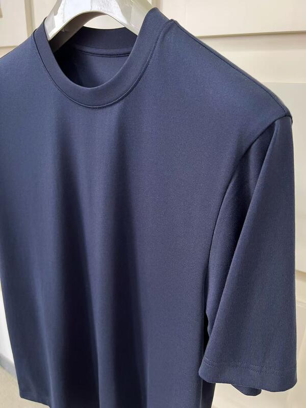 Erkek Düz Renk Pamuk Bisiklet Yaka Kısa Kollu Pamuklu Tişört Fabrika ODM Erkek Kısa Kollu Tişört