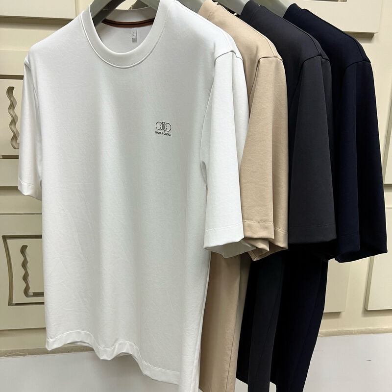 Erkekler İçin Minimalist Baskılı Kısa Kollu Tişörtler, Düz Renk Basic Tişört Erkek Tişört