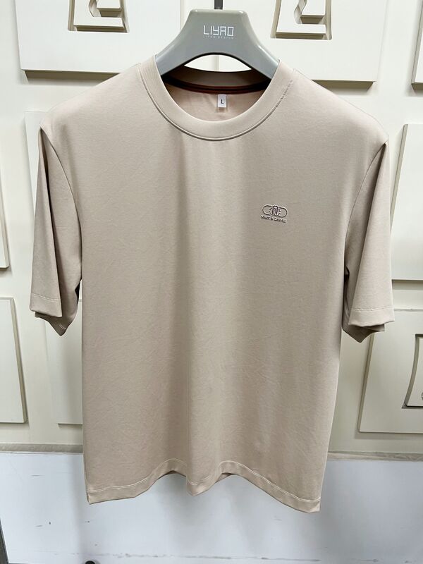 Erkekler İçin Minimalist Baskılı Kısa Kollu Tişörtler, Düz Renk Basic Tişört Erkek Tişört