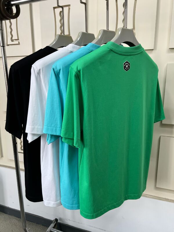 Erkekler için takım kolye boyun kısa kollu tişörtler, moda grafik baskı ve nakışlar Tişörtler Çok renkli Rastgele Erkekler için %100 pamuk tişörtler