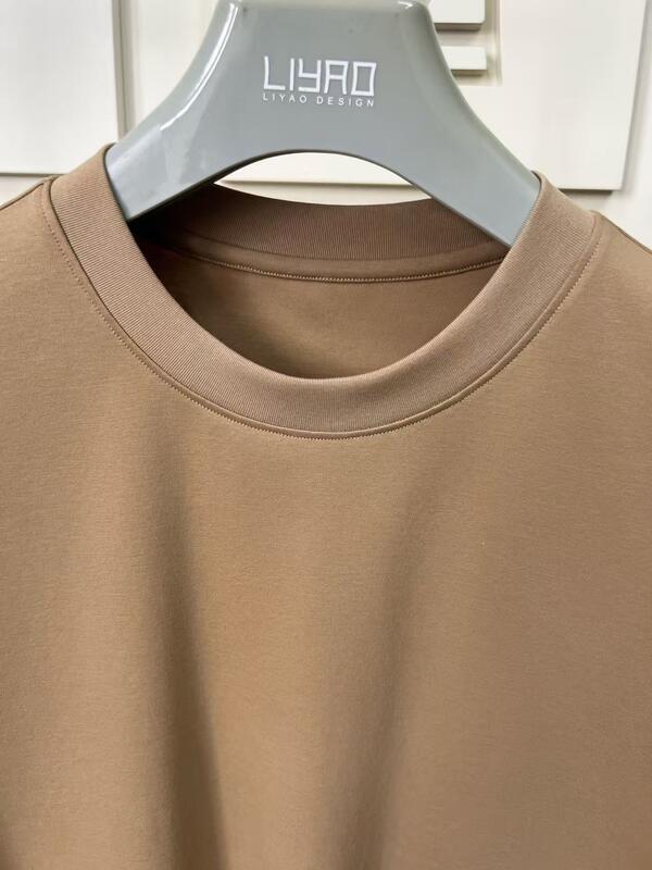 Erkekler İçin Kişiselleştirilebilir Bol Kesim Kısa Kollu Üst Rahat Vintage Tarzı Sade Düz Renk Günlük Giyim