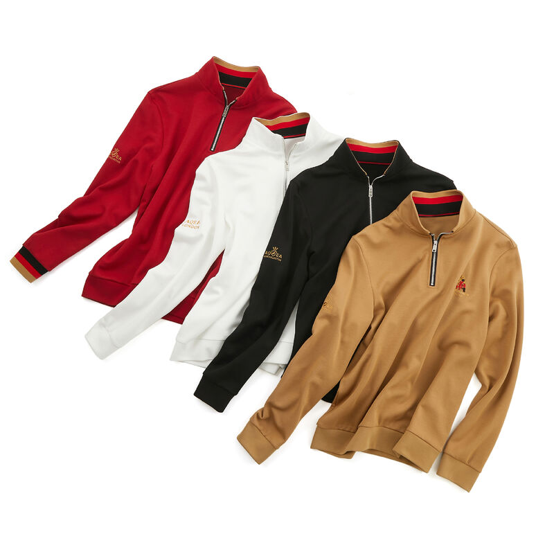 Özel Dikim Yumuşak Moda Dik Yaka Temel Nakış Pamuklu Kapüşonlu Üreticileri Özel Fermuarlı Uzun Kollu Sweatshirt