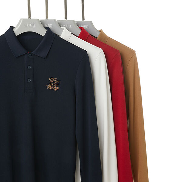 Profesyonel Tasarımcı Polo Tişörtleri Erkekler Uzun Kollu Kıvrım Karşıtı Yüksek Kaliteli Polo Tişörtleri İş İçin Pamuk Solunumlu Kuru nakış