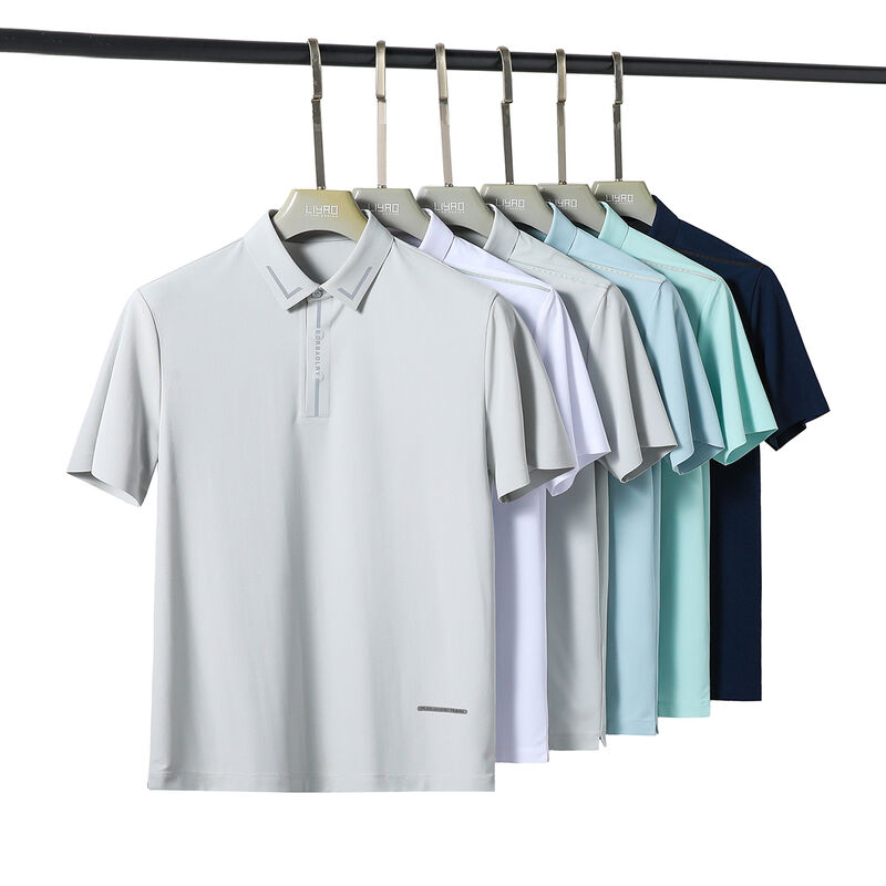 Özel Logo Tasarımı Dikişsiz ve Hızlı Kurutma Yüksek Kaliteli Beyaz Siyah Polo Tişörtleri Erkekler İçin