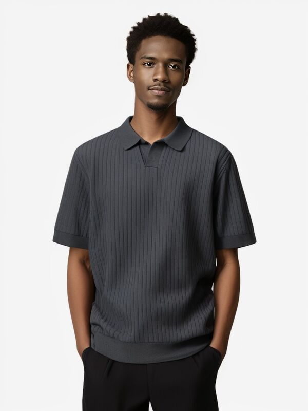 Kısa Kollu Eski Para & Yeni Trend Yazlık Pamuklu Triko Kazak Sade Örgü Tişörtlü Özel Erkek Polo Yaka Tişört Kombini