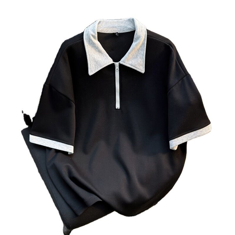 Yüksek Kalite Toptan Erkek Giyim Oversize Fermuarlı Gömlek Üreticisi Boş Kısa Kollu Gömlekler Erkekler İçin