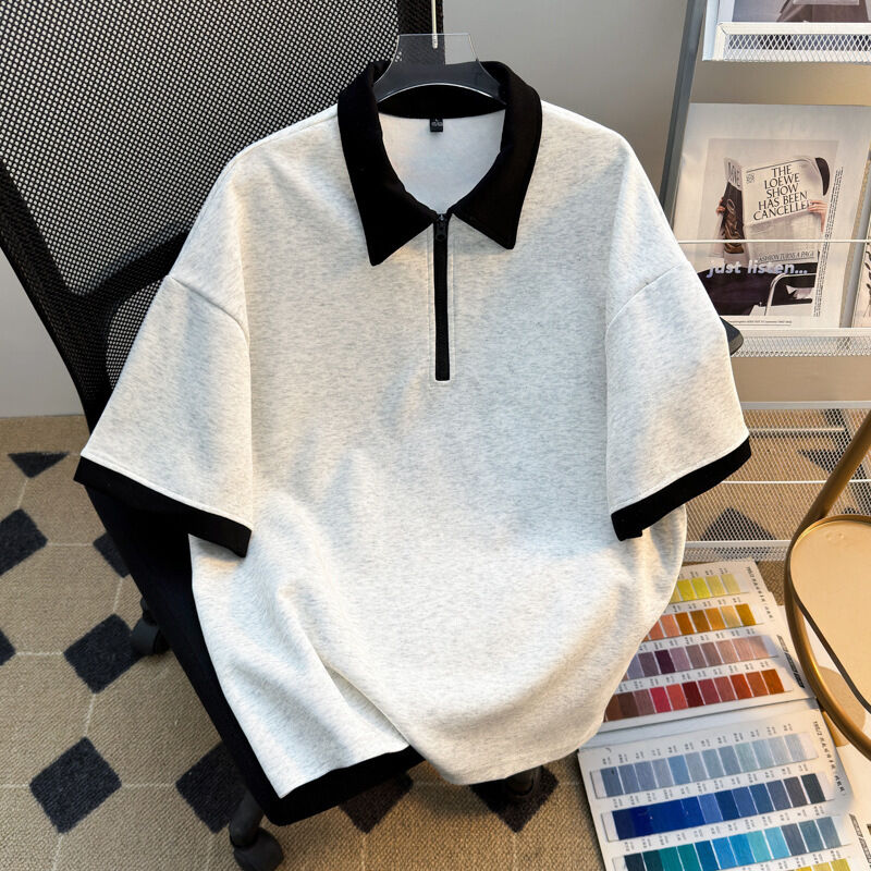 Yüksek Kalite Toptan Erkek Giyim Oversize Fermuarlı Gömlek Üreticisi Boş Kısa Kollu Gömlekler Erkekler İçin