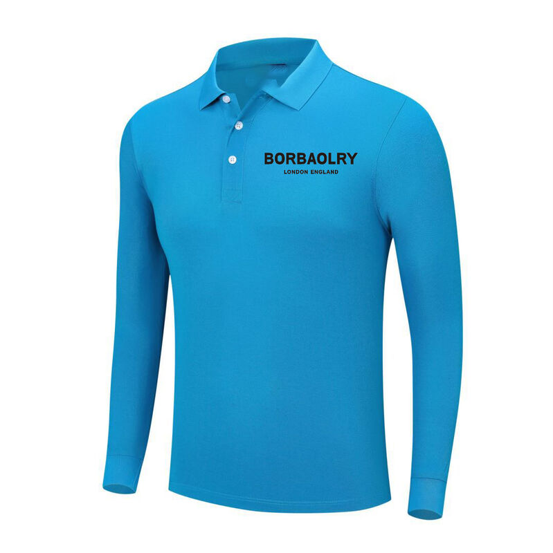 Özel Polo Gömlekleri Uzun Kollu Baskılı Logo nakış Polo Tişört Pamuk Boş Erkek Uzun Kollu Polo Tişörtleri