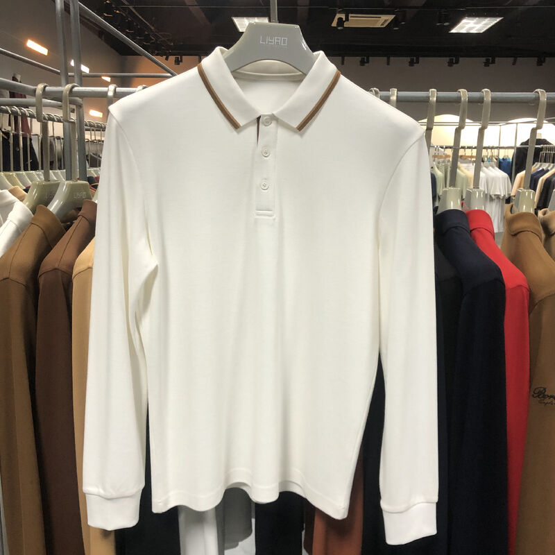 Uzun kollu Polo gömleği Özel logo Polo gömleği Pamuk Erkek Kuru Fit Golf Polo tişörtü Uzun kollu